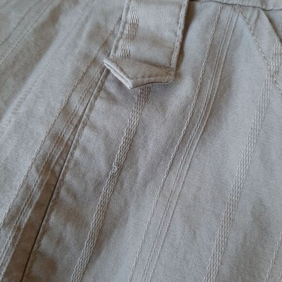 Iz Byer California Button Down Shirt Dress Tan Cotton Spandex Blend Medium - Picture 13 of 14